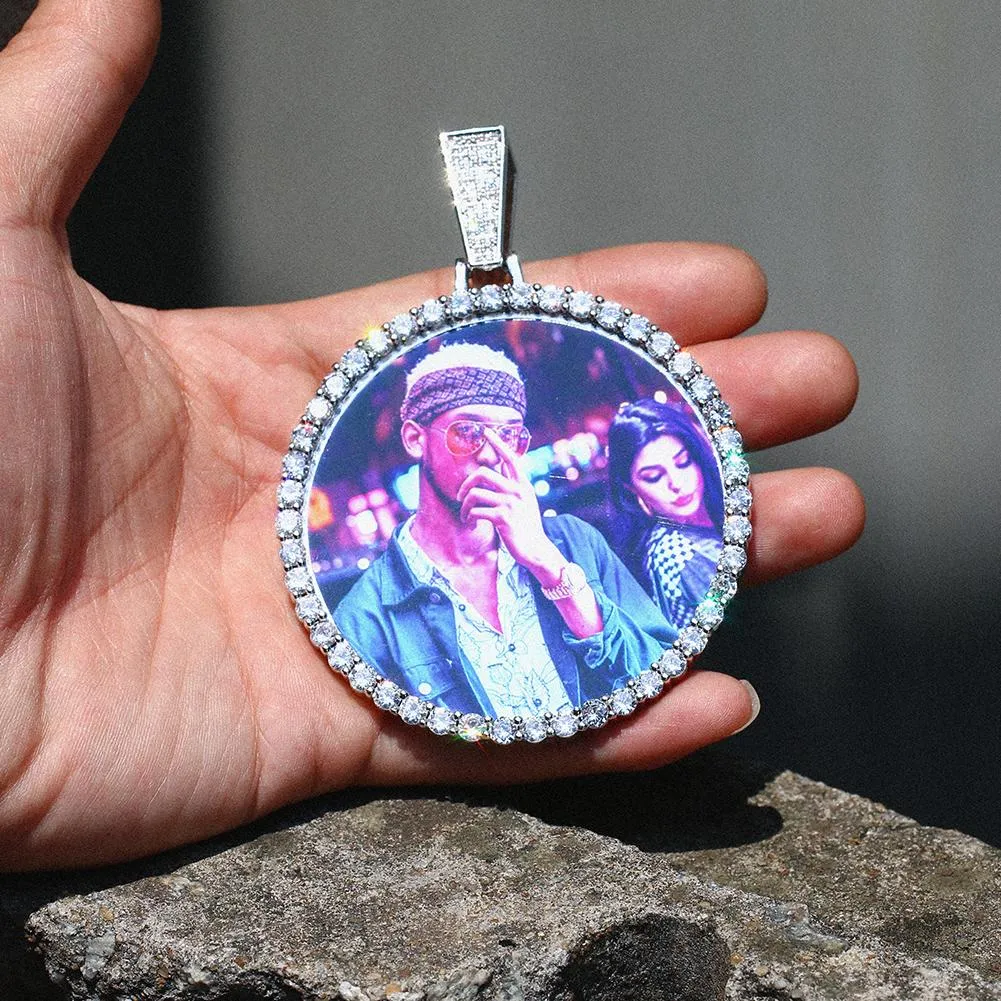 12MM Cuban Chain Photo Medallion Necklace- Mother's Day Gift For Mom