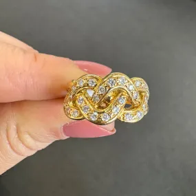 18ct Yellow Gold Diamond Knot Ring