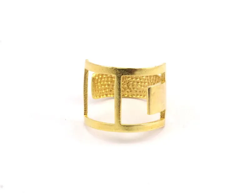 3 Raw Brass Adjustable Rings N0024