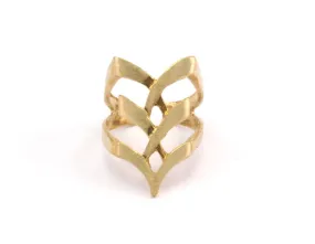 3 Raw Brass Adjustable Rings N0031