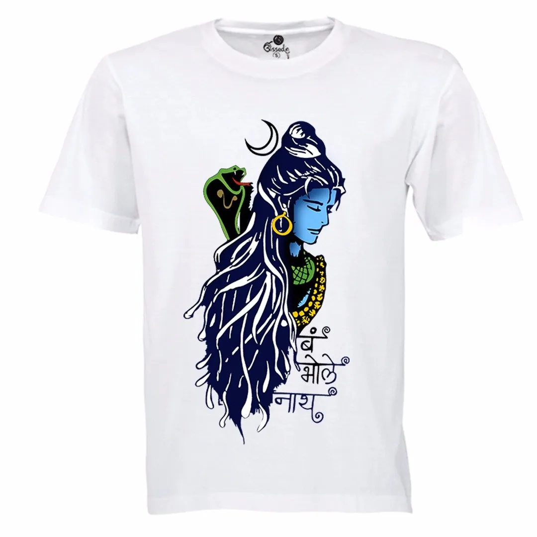 Bum Bhole Nath | Half sleeve White Tshirt