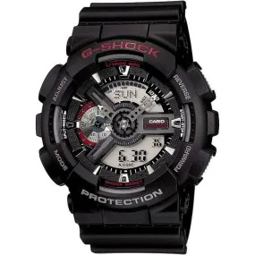 CASIO G-SHOCK DAY-DATE BLACK RUBBER STRAP ANALOG DIGITAL DIAL MEN WATCH GA-110-1AJF