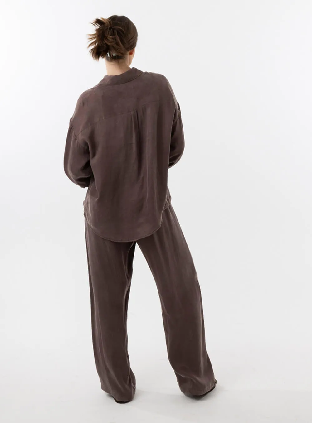 Chloe Cupro Pants-CHOCOLATE