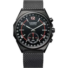 CITIZEN CONNECTED BLUETOOTH ANALOG STAINLESS BLACK STRAP & DIAL MEN WATCH CX0005-78E