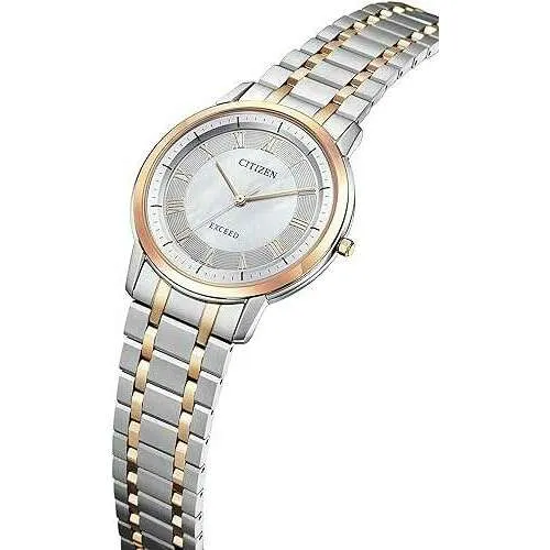 CITIZEN EXCEED ANALOG GOLDEN & PEARL COLOR TITANIUM MEN WATCH AR4004-71D