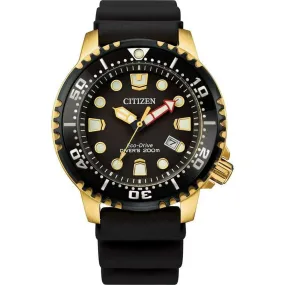 CITIZEN PROMASTER ECO DRIVE DIVER'S 200M BLACK & GOLD MEN WATCH BN0152-06E