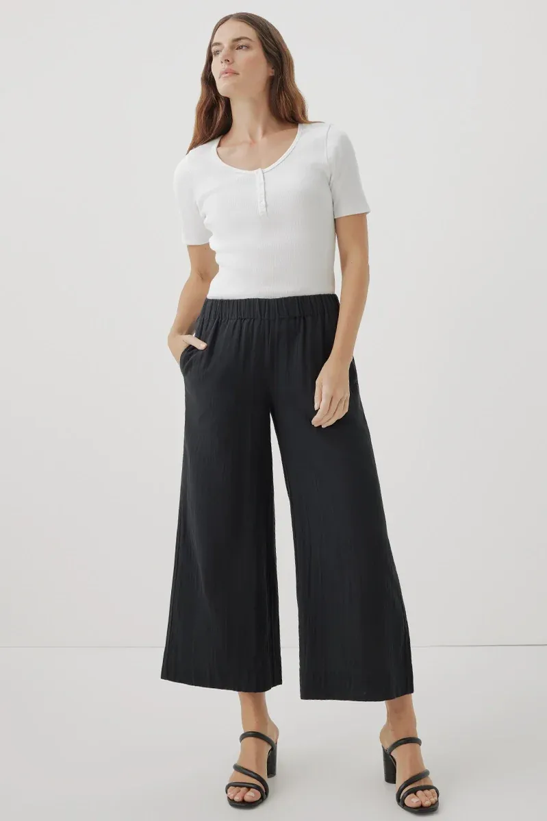 Coastal Double Gauze Wide Leg Pant