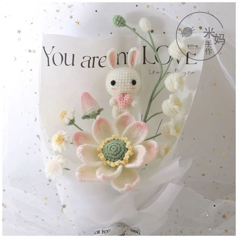 DIY Crochet Bunny Flowers Bouquet MK18960