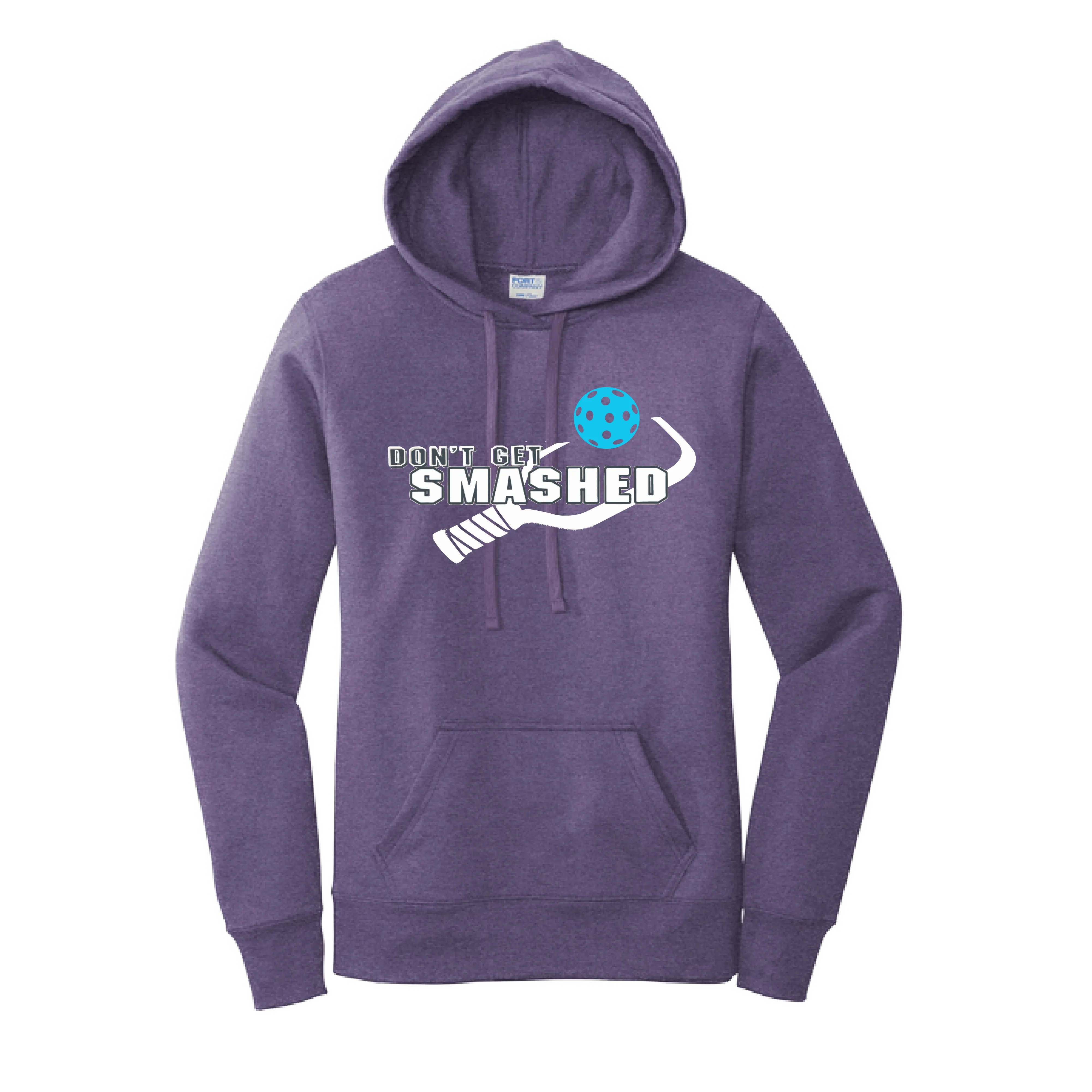 Don't Get Smashed Customizable (Pickleballs Cyan Orange Purple) | Women’s Fitted Hoodie Pickleball Sweatshirt | 50% Cotton 50% Poly Fleece