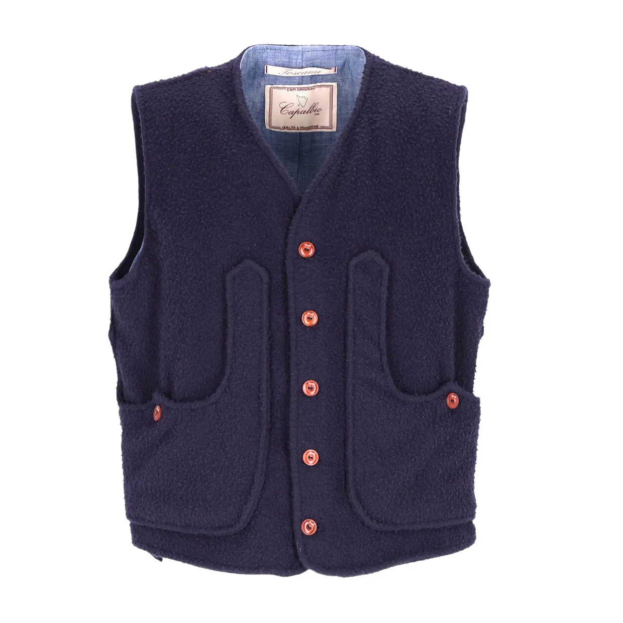 Gilet Capalbio Maremmano Lana Casentino Blu