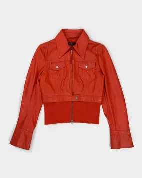 Ice J by Iceberg Red Leather Jacket 2000's