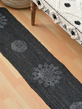 ISAAC - JUTE BRAIDED BLOCK PRINTED FLOOR  RUNNER