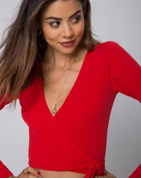 Marche Wrap Top in Red