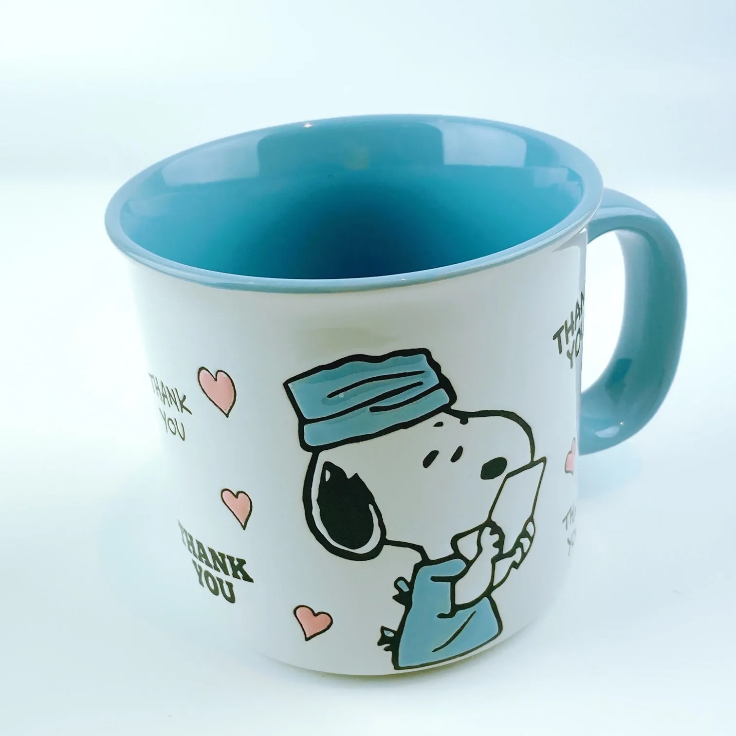 Peanuts Snoopy Scrub Wearing 'Thank You' Doctor Ceramic Mug 21 oz - Light Blue