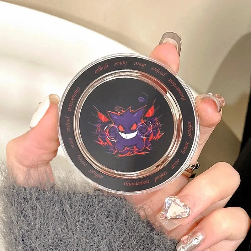 Pokemon Gengar Magnetic Ring Holder Case for iPhone 15 14 13 12 11 Pro Max Wireless Charger Protective Cover Caqa