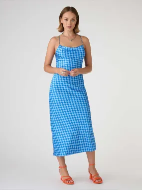 Riviera Midi Dress in Wavy Blue Print