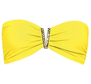 S - Color Mix Strapless Yellow Bandeau