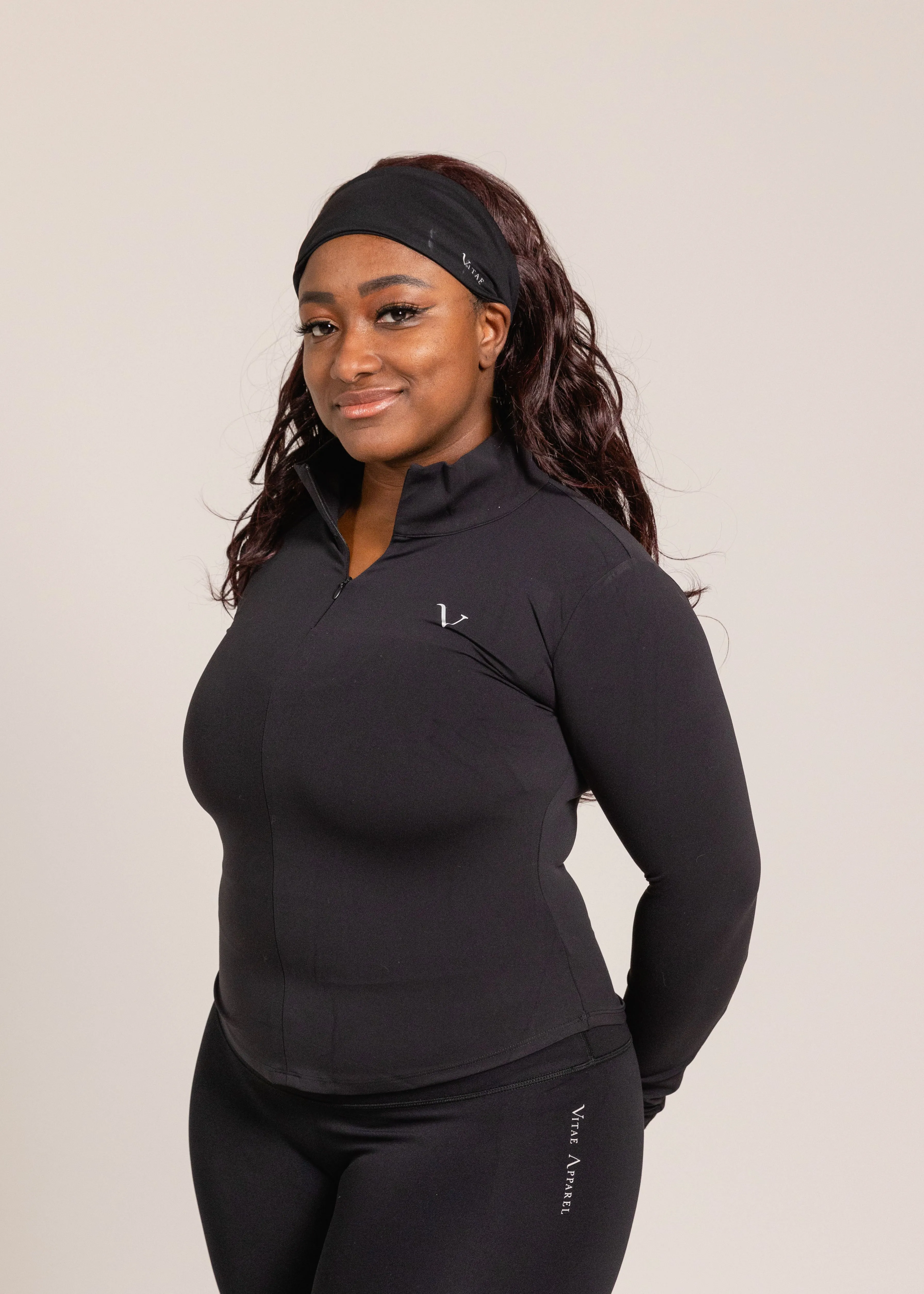 SculptLite Base Quarter Zip Long Sleeve Black