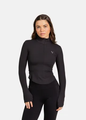 SculptLite Base Quarter Zip Long Sleeve Black