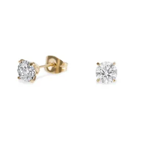 Stainless 5mm round cz stud earrings