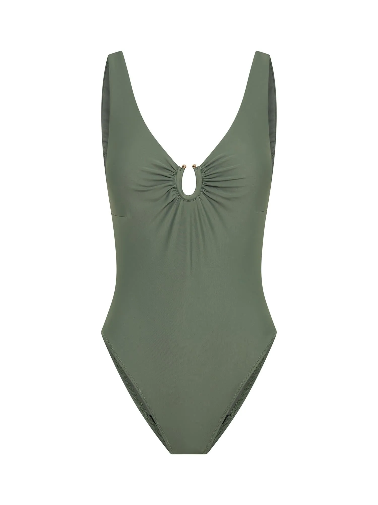 Swimwear V Neck One Piece High Absorbency Oasis Green