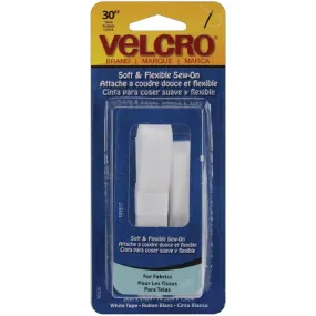 White Soft & Flexible Velcro, 5/8 Wide