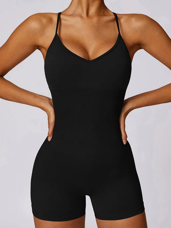 ZASUWA Female Cross Back Scrunch Bum Jumpsuit