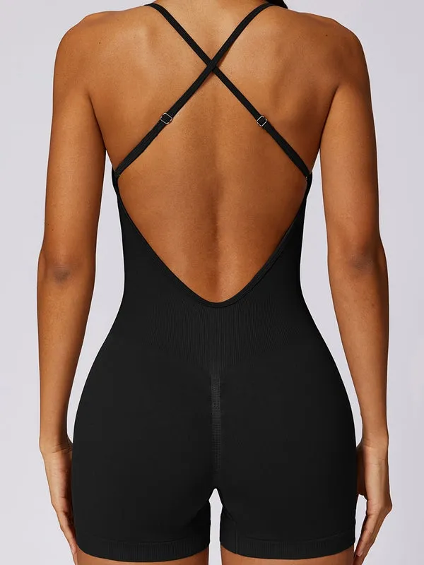 ZASUWA Female Cross Back Scrunch Bum Jumpsuit